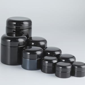Pot en verre cosmétique UV <span class=keywords><strong>ultra</strong></span> noir <span class=keywords><strong>violet</strong></span> foncé de 5g 15ml 120ml avec bouchon en forme de champignon noir et couvercle à vis - Product Image 5