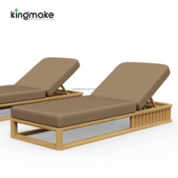 Chaise longue de piscine extérieure imperméable, chaise longue de salon d'hôtel en teck, chaise longue de plage, chaise longue moderne en bois massif