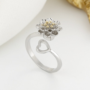 Anillo Original en Forma de Flor con Tamaño Ajustable y Apertura para un Ajuste Cómodo, Anillo de Moda para Mujer, Regalo Moderno, Joyería de Moda al por Mayor - Product Image 3