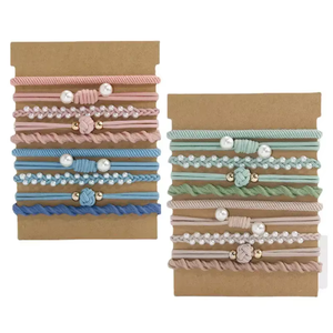 10 cái/<span class=keywords><strong>b</strong></span>ộ Boho Tóc Tie Vòng Đeo Tay Phụ Nữ Đàn Hồi Tóc Ban Nhạc Ponytail Chủ Sở Hữu Cao Su Căng Tóc Ban Nhạc - Product Image 5