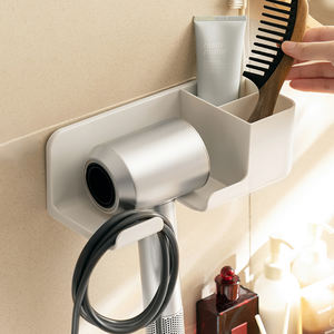 Estante de baño de metal montado <span class=keywords><strong>en</strong></span> la pared para secador de pelo, soporte para secador de pelo, colgador de soporte, compatibilidad <span class=keywords><strong>Dyson</strong></span> para almacenamiento de herramientas - Product Image 1