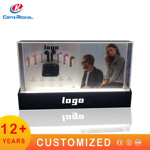 Kim loại Acrylic LED truy cập hàng đầu gỗ TWS Earbuds Tai nghe hiển thị đứng tai nghe loa hiển thị không dây tai nghe hiển thị đứng - Product Image 5