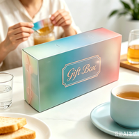 Emballage en plastique pliable transparent en PET recyclable personnalisé pour la présentation de thé, de café et de boissons, et les coffrets cadeaux