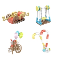 GoldMoc cuenta atrás calendario 24 pequeño parque de atracciones modelo rompecabezas juguetes Navidad Adviento calendario Mini bloques ladrillos juguete de construcción