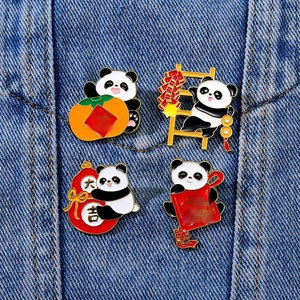 Broche de <span class=keywords><strong>Panda</strong></span> de Año Nuevo, Regalo Festivo de Primavera, Carácter 'Fu' Auspicioso, Insignia Nacional para Decoración de Ropa con Motivos Animales - Product Image 3