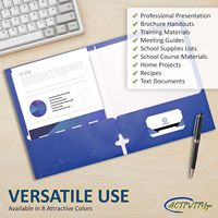 Personnaliser des dossiers en papier bleus, robustes et épais pour format lettre