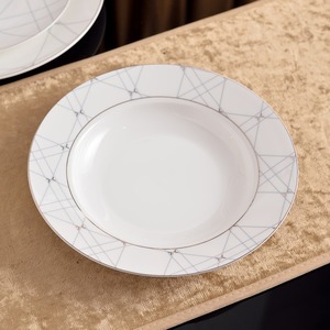 Hot Sale Luxury White <b>Marble</b> Bone China Dishes Porcelain Dinner <b>Set</b> <b>Dinnerware</b> Gold Rim Ceramic Charger Plate for Wedding Party - Product Image 5