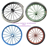 Nouvelle brouette de chantier robuste en acier au carbone de 26 pouces avec pneus pleins et ensemble complet de deux roues pour les chantiers de construction