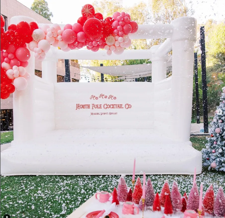 Hoge Kwaliteit Commerciële Feestverhuur Witte Uitsmijter Jumper Opblaasbare Maan Bruiloft Springen Bounce Huis Wit Springkasteel