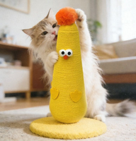 Jouet pour animaux de compagnie en balles de sisal, mignon, personnalisé en forme de poulet, griffoir pour chat, arbre à chat, maisonnette, tour d'escalade