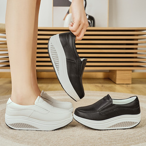 Zapatos de Mujer Blancos y Negros, Mocasines para Hospital, Trabajo, Casuales, Ligeros, Cómodos, Antideslizantes, Zapatos de Enfermera para Verano - Product Image 4