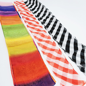 G0190 Long Silk Chiffon Scarf, 2m/5m, Black & White, Red & White, Rainbow, King Magic - Product Image 1