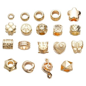 Perline Distanziatrici in Plastica Multiforma con Foro Grande, Color Oro e Argento, per Creazione di Gioielli Stile <span class=keywords><strong>Pandora</strong></span> - Product Image 6