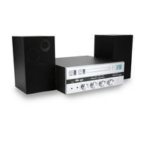 Yüksek Kaliteli Gümüş Amplifikatör, Müzik Merkezi Stereo Sistemi Çift Raf Tipi Hoparlörler Dijital Ekranlı Ev Ses Sistemi 1