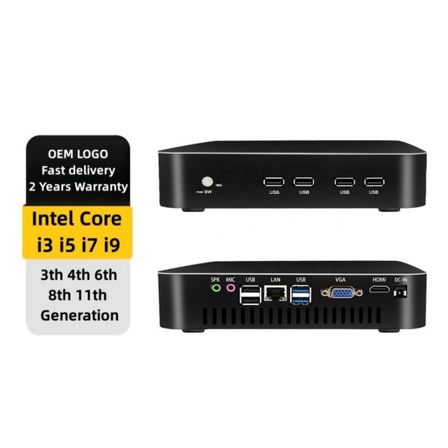 New Arrival Intel Core I3 I5 I7 3th 4th 6th 8th Gen I9 9th 11th Gen Gaming Mini PCs 64GB DDR4 M.2 NVME SSD Win10 Computer