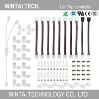 Connecteur de bande LED Wintai-Tech 5050 LED Dtrip 4 broches 10 mm avec contact en cuivre, boîtier PC, indice de protection IP32, 3-5A, pour bandes LED