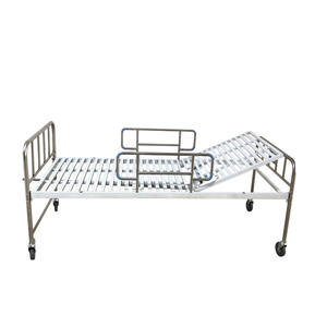 Lit d'hôpital manuel en acier inoxydable semi-électrique à manivelle unique Hy 161 pour soins infirmiers et usage en chambre - Product Image 1