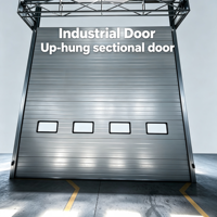 Porte de garage industrielle sectionnelle automatique en acier inoxydable sur mesure, isolation thermique, résistance au vent Beaufort 11