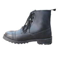 Bottes en cuir décontractées noires pour hommes CXXM, chaussures tactiques à semelles épaisses en caoutchouc avec tissu Oxford en cuir