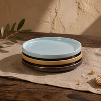 Assiette à dîner en céramique, assiette de service ronde minimaliste, vaisselle moderne pour la maison, l'hôtel, le restaurant