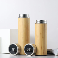 Mug Perjalanan Portabel Grosir untuk Mobil, Cangkang Bambu 30oz, Tumbler Stainless Steel Vakum Berinsulasi Dinding Ganda dengan Pegangan