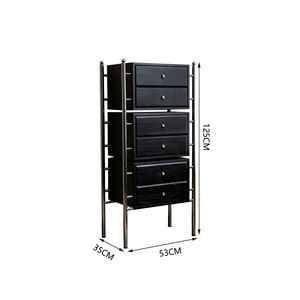 Mueble Auxiliar de Estilo Nórdico Moderno, de Madera, con Cajones Multicapa, Asas Metálicas, Montaje en Esquina, Multiusos - Product Image 5