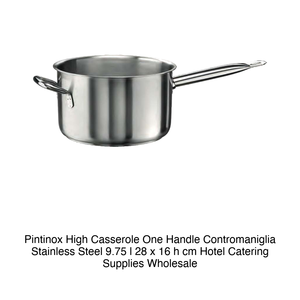 หม้อสแตนเลสทรงลึกพร้อมหูจับเสริม Ø 28 ซม. สูง 16 ซม. ความจุ 9.75 ลิตร Pintinox - Product Image 2