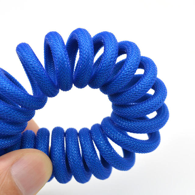 Durable Nylon Braided Coil Type C Cable Fast Charging Cord for Mobile Phone Tablet Laptop