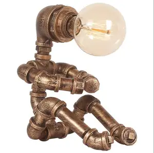 Современные уникальные ретро-лампы в стиле стимпанк, металлическая деревянная настольная лампа для воды в помещении