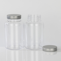 Bouteille en PET de 250 ml sans BPA, de qualité alimentaire, pour capsules et compléments alimentaires, avec couvercle en fer blanc