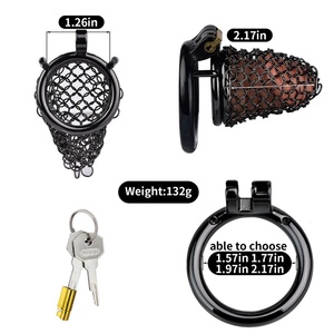 Jaula de Castidad Flexible Hueca FRRK con Anillos para Pene, Juguetes Sexuales de Acero Inoxidable para Hombre - Product Image 2