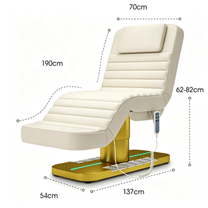 RONJIA Luxury Modern Gold <b>Salon</b> Furniture 4 Motor Electric Facial Beauty Massage Bed Cosmetic Table Chair Facial Spa Lash Bed - Product Image 6