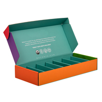 Caja corrugada con impresión de e-flute, caja de envío con logotipo personalizado, 6 separadores, caja de aceite esencial con inserto
