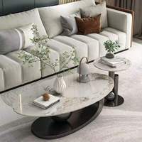 Ensemble de table basse moderne en bois écologique durable avec structure en fer, mobilier pour la maison, hôtel, appartement, salon, montage facile