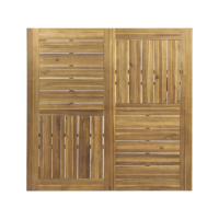 Ensemble de salle à manger d'extérieur en bois d'acacia 9 pièces, table de patio carrée finition teck avec 8 chaises à accoudoirs, idéal pour jardin, patio ou cour arrière