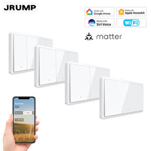 Interrupteur mural intelligent Matter 1/2/3/4 gangs US avec télécommande <span class=keywords><strong>bouton</strong></span>, commande vocale et programmation pour Alexa, Google <span class=keywords><strong>Home</strong></span>, HomeKit, Android - Product Image 4