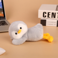 Peluche pingouin mignon avec clip, jouet réconfortant 19 cm, super doux, unisexe, pour sac à dos, trousse à crayons, cadeau d'anniversaire