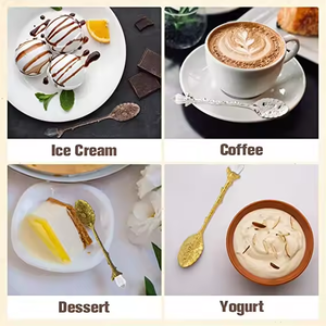 Retro Spoons Set <b>Crystal</b> Alloy Coffee Spoons Decorative Vintage Carved Spoons Stereoscopic Teaspoons for Cafe Tableware - Product Image 6