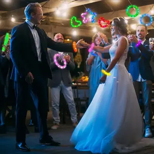 W8201 LED Flash Pop Tubes Jouet Sensoriel Glow in the Dark Party Supplies Favors Autisme Anti Stress Plastic Bellows Squeeze Toy - Product Image 2