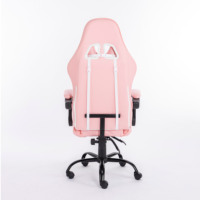 Chaise de bureau pivotante ergonomique pour ordinateur, chaise de jeu en cuir rose pour filles avec accoudoirs articulés