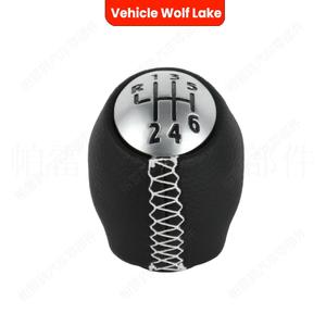 Pomo de Palanca de Cambios de Cuero para Renault Clio III 2005-2014, 6 Velocidades, Ergonómico, Negro con Costuras Blancas - Product Image 3