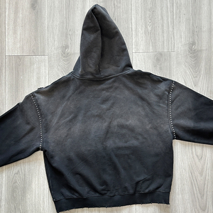Popular Hip Hop Street Style Hombres Cremallera suelta Hacer viejos agujeros <span class=keywords><strong>rotos</strong></span> Remaches Diseño Sudaderas con capucha de algodón Vintage Acid Wash Hoodie - Product Image 6