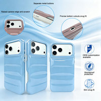 Coque de téléphone tendance matelassée brillante pour iPhone 18/17/16 avec boutons métalliques et design 3D à coussin d'air, protection anti-chute