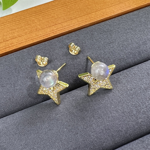 Boucles d'oreilles clous en labradorite naturelle chatoyante personnalisées, plaquées or 18 carats, style bohème, pour femmes, fiançailles, vente chaude - Product Image 4