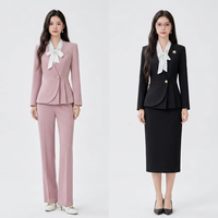 Ensemble de costume blazer pour femme certifié OEKO-TEX, coupe ajustée, pour bureau, formel, avec logo personnalisé, marque privée, qualité export UE/US