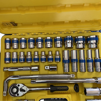 Jeux d'outils de réparation domestique personnalisables de haute qualité, en acier au carbone, douilles multi-tailles, cliquet, embout, étui rigide OEM, manuel, 1 an de garantie