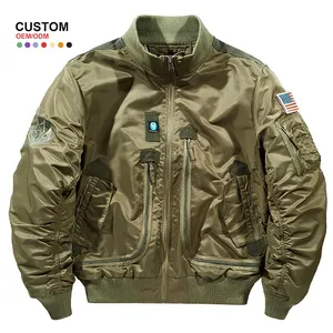 봄버 재킷 OEM 맞춤형 디자인 남성 자켓 자수 나일론 MA1 비행 맞춤형 봄버 재킷 남성용