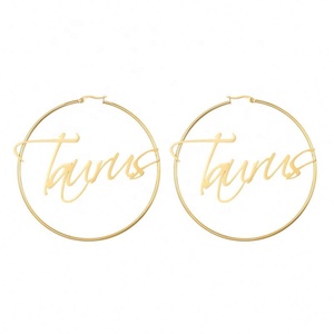 Nouveau 2021 Chaude en acier Inoxydable plaqué Or boho horoscope 12 signe du zodiaque boucles d'oreilles femmes - Product Image 4