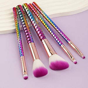 Ensemble de 5 pinceaux de maquillage HQ Mixed Proc Discount Travel, manche électro-plaqué, poudre libre, anticernes, blush, fard à paupières, outils de beauté pour le mélange - Product Image 2