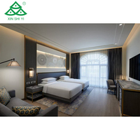 Fabricant de meubles d'hôtel sur mesure, design moderne en bois massif pour projet d'hôtel 5 étoiles, chambre d'hôtes